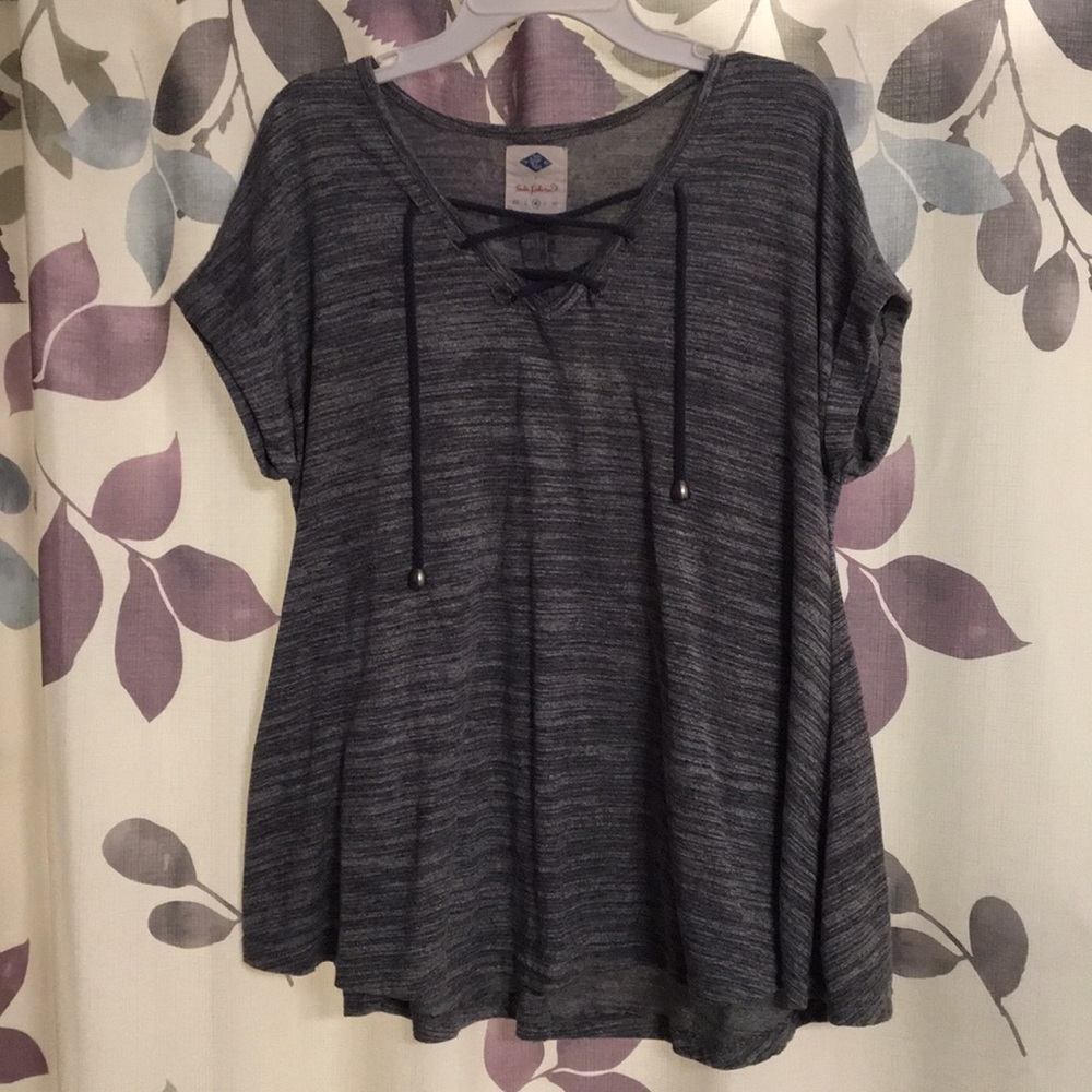 Blue/white tunic style tshirt